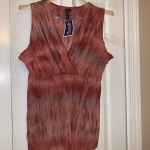Muted Tiedye Type Feminine Sleeveless Top